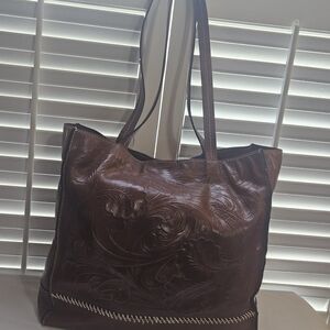 Patricia Nash Rich Brown Embossed Tote FINAL PRICE OFFER WILL NOT GO LOWER